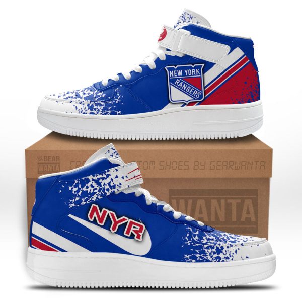 Ny Rangers Air Mid Shoes Custom Hockey Sneakers Fans-Gearsnkrs