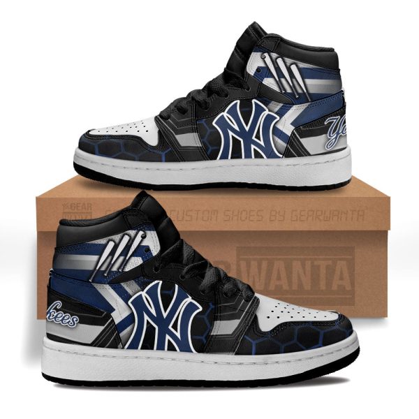 Ny Yankees Football Team Kid Sneakers Custom For Kids 1 - Perfectivy