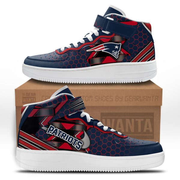 New England Patriots Sneakers Custom Air Mid Shoes For Fans-Gearsnkrs