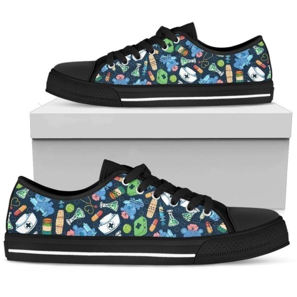 Nurse Icon Women'S Low Top Shoes Gift Idea Nh09-Gearsnkrs