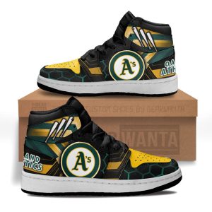 Oakland Athletics Football Team Kid Sneakers Custom For Kids 1 - PerfectIvy