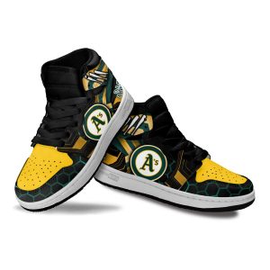 Oakland Athletics Football Team Kid Sneakers Custom For Kids 3 - Perfectivy