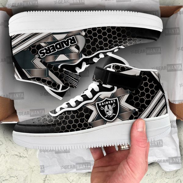 Oakland Raiders Sneakers Custom Air Mid Shoes For Fans-Gearsnkrs