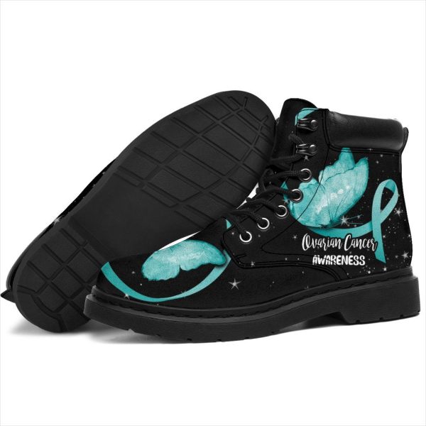 Ovarian Cancer Awareness Boots Ribbon Shoes Gift Idea-Gearsnkrs