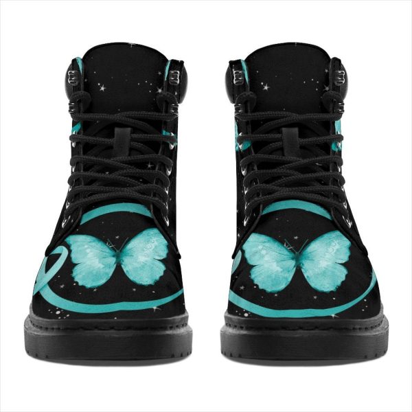 Ovarian Cancer Awareness Boots Ribbon Shoes Gift Idea-Gearsnkrs