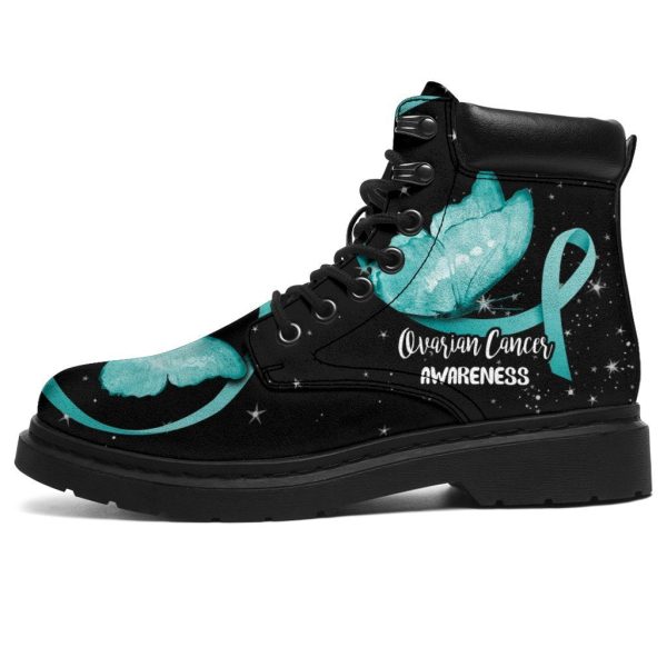 Ovarian Cancer Awareness Boots Ribbon Shoes Gift Idea-Gearsnkrs