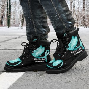 Ovarian Cancer Awareness Boots Ribbon Shoes Gift Idea-Gearsnkrs