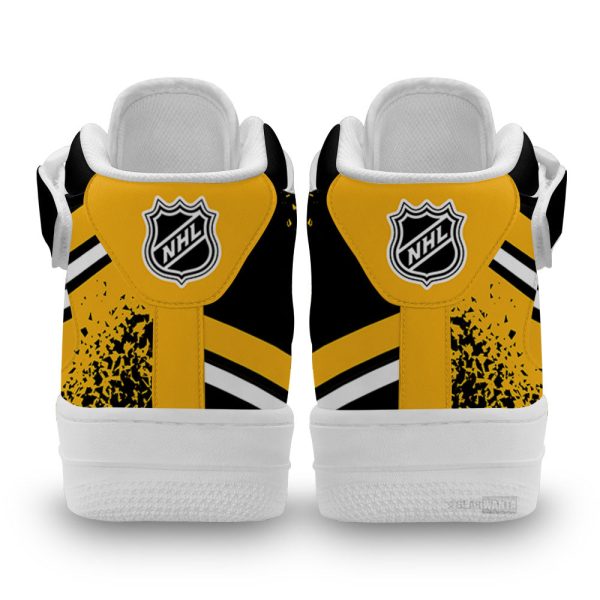 P Penguins Air Mid Shoes Custom Hockey Sneakers Fans-Gearsnkrs