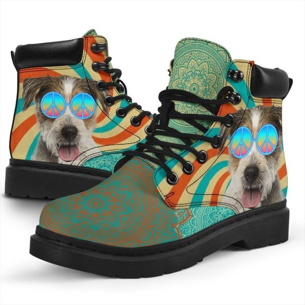 Parson Russell Dog Boots Funny Hippie Style Shoes-Gearsnkrs