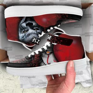Pennywise It Clown Shoes Custom Air Mid Sneakers Horror Fans-Gearsnkrs