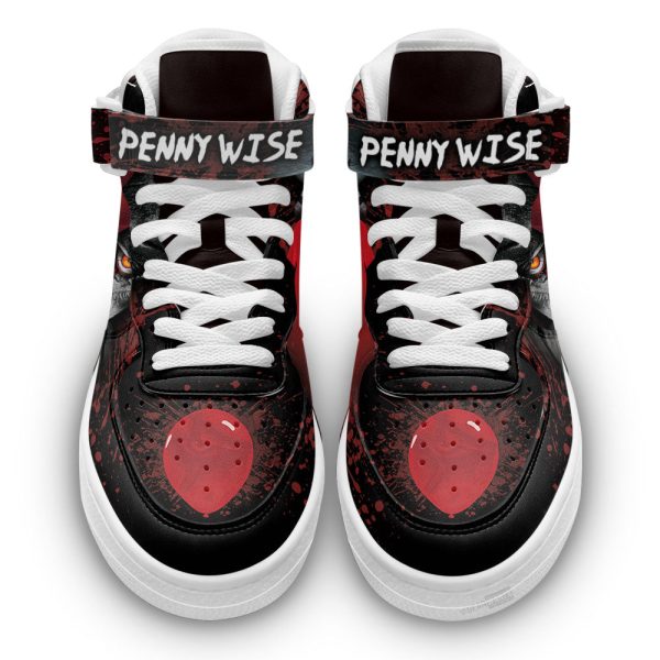 Pennywise It Clown Shoes Custom Air Mid Sneakers Horror Fans-Gearsnkrs