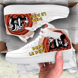 Pepe Le Pew Air Mid Shoes Custom Looney Tunes Sneakers-Gearsnkrs