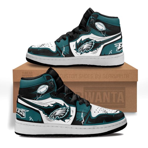 Philadelphia Eagles Football Team Kid Sneakers Custom For Kids 1 - Perfectivy