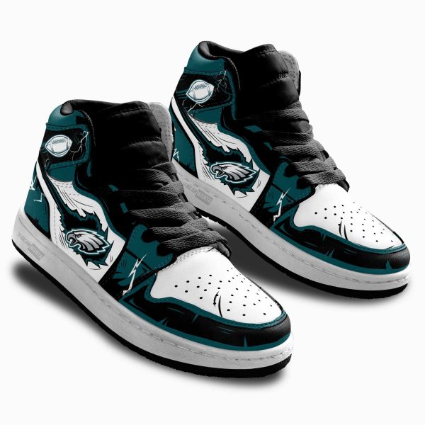 Philadelphia Eagles Football Team Kid Sneakers Custom For Kids 2 - Perfectivy