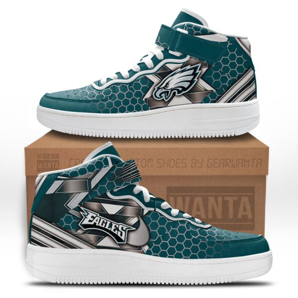 Philadelphia Eagles Sneakers Custom Air Mid Shoes For Fans-Gearsnkrs