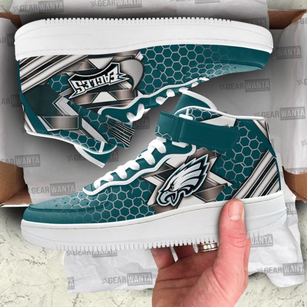 Philadelphia Eagles Sneakers Custom Air Mid Shoes For Fans-Gearsnkrs