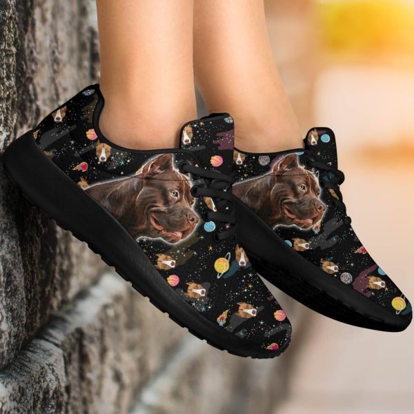 Pit Bull Sneakers Sporty Shoes Funny For Bully Dog Lover-Gearsnkrs