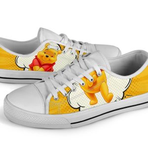 Pooh Sneakers Low Top Shoes Custom Idea Pt20-Gearsnkrs