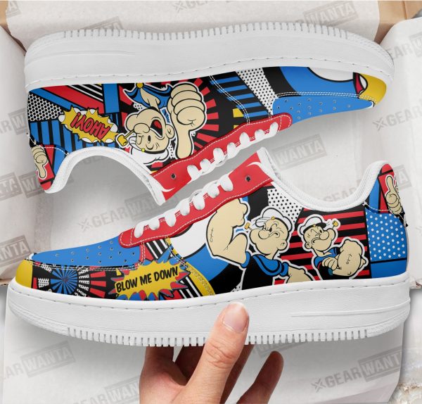 Popeye The Sailor Man Air Sneakers Custom Comic Shoes 1 - Perfectivy