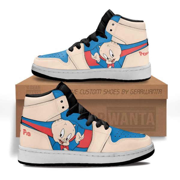 Porky Pig Kid Sneakers Custom For Kids 1 - Perfectivy