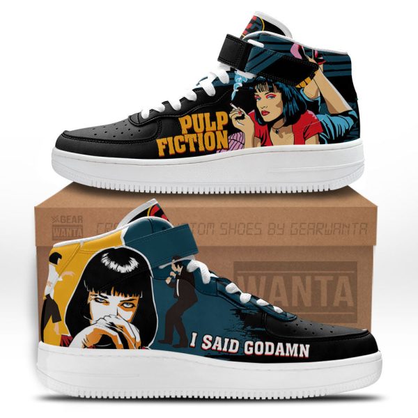 Pulp Fiction Mia Wallace Air Mid Shoes Custom Sneakers-Gearsnkrs