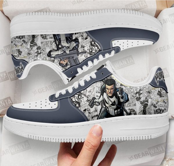 Punisher Air Sneakers Custom Superhero Comic Shoes 1 - Perfectivy
