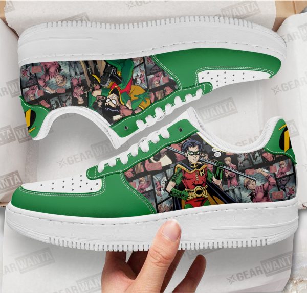 Robin Air Sneakers Custom Superhero Comic Shoes 1 - Perfectivy