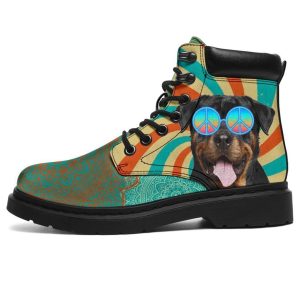 Rottweiler Dog Boots Shoes Hippie Style Funny-Gearsnkrs
