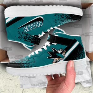 SJ Sharks Air Mid Shoes Custom Hockey Sneakers Fans-Gear Wanta