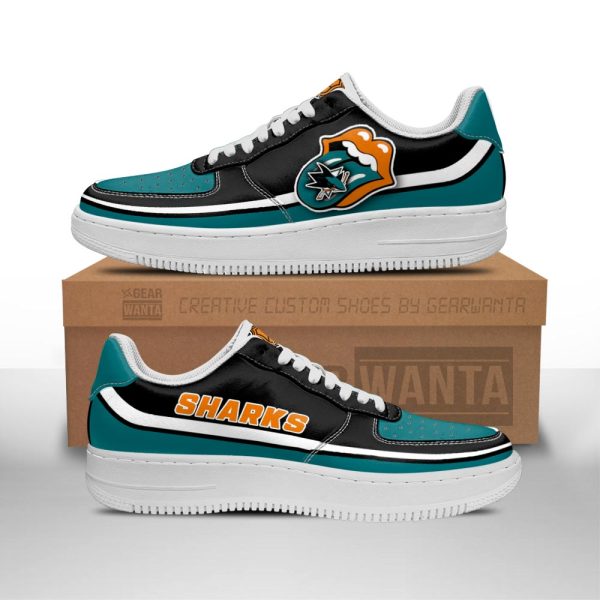 San Jose Sharks Air Sneakers Custom Force Shoes Sexy Lips For Fans-Gearsnkrs