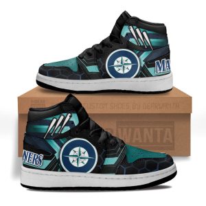 Seattle Mariners Football Team Kid Sneakers Custom For Kids 1 - PerfectIvy