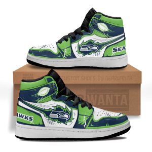 Seattle Seahawks Football Team Kid Sneakers Custom For Kids 1 - PerfectIvy