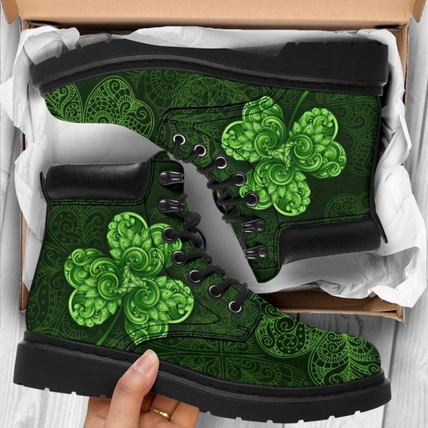 Shamrock Boots Shoes St Patrick Day Gift Idea-Gearsnkrs