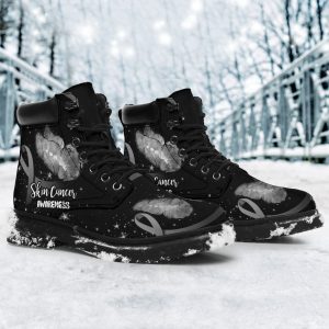 Skin Cancer Awareness Boots Ribbon Butterfly Shoes-Gearsnkrs