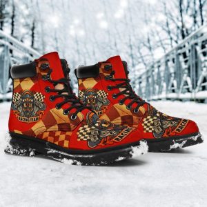 Skull Racing Boots Shoes Racing Team Gift Idea-Gearsnkrs