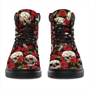 Skull Roses Boots Cool Gift Idea-Gearsnkrs