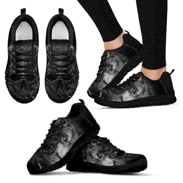 Skull Wolf Sneakers For Men Women Kid Wolf Lover-Gearsnkrs