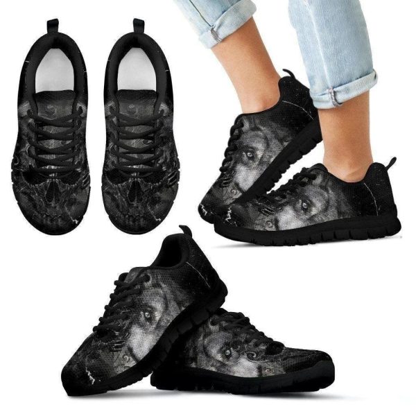 Skull Wolf Sneakers For Men Women Kid Wolf Lover-Gearsnkrs