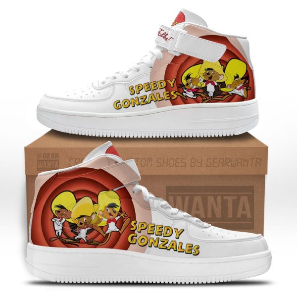 Speedy Gonzales Air Mid Shoes Custom Looney Tunes Sneakers-Gearsnkrs