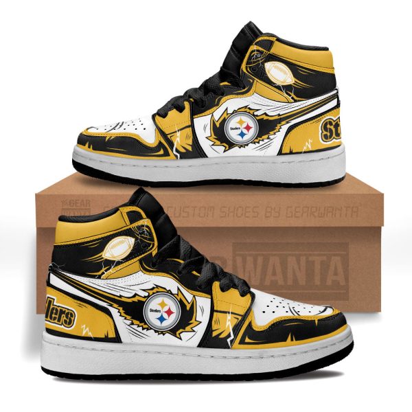 Steelers Football Team Kid Sneakers Custom For Kids 1 - Perfectivy