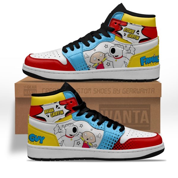 Stewie Griffin And Brian Griffin Air J1S Sneakers Custom Family Guy Shoes-Gearsnkrs