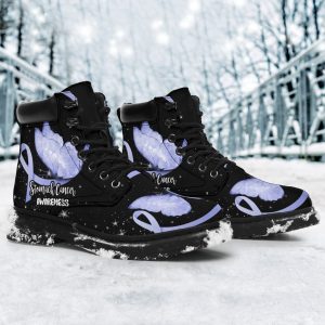 Stomach Cancer Awareness Boots Ribbon Butterfly Shoes-Gearsnkrs