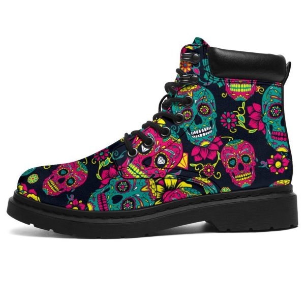 Sugar Skull Boots Shoes Gift Idea-Gearsnkrs