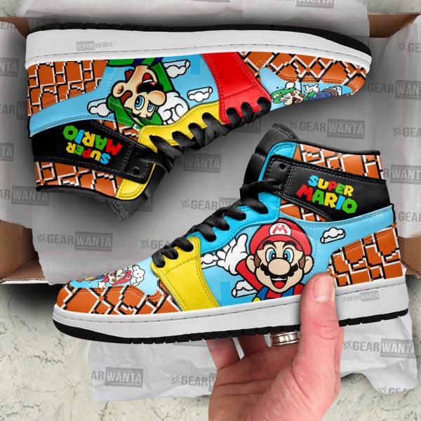 Super Mario Luigi And Mario J1 Sneakers Custom For Gamer 1 - Perfectivy