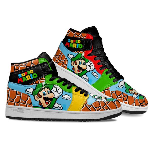 Super Mario Luigi J1 Sneakers Custom For Gamer 3 - Perfectivy