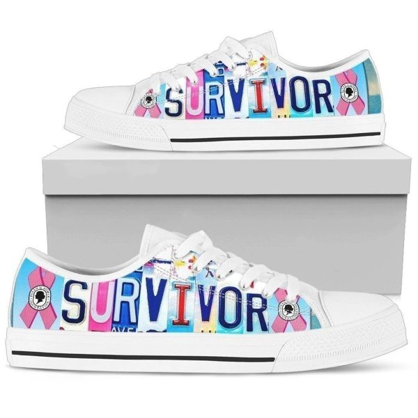 Survivor Breast Cancer Awareness Women'S Sneaker Low Top Shoes Nh08-Gearsnkrs