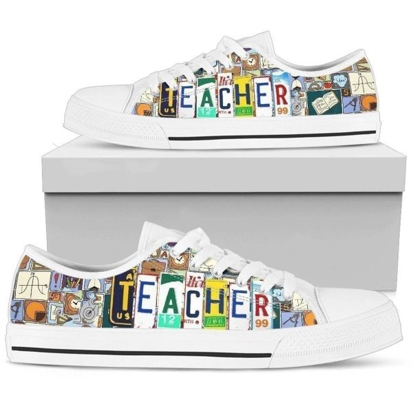 Teacher Sneakers Women Low Top Shoes Teacher Gift Idea Nh09-Gearsnkrs