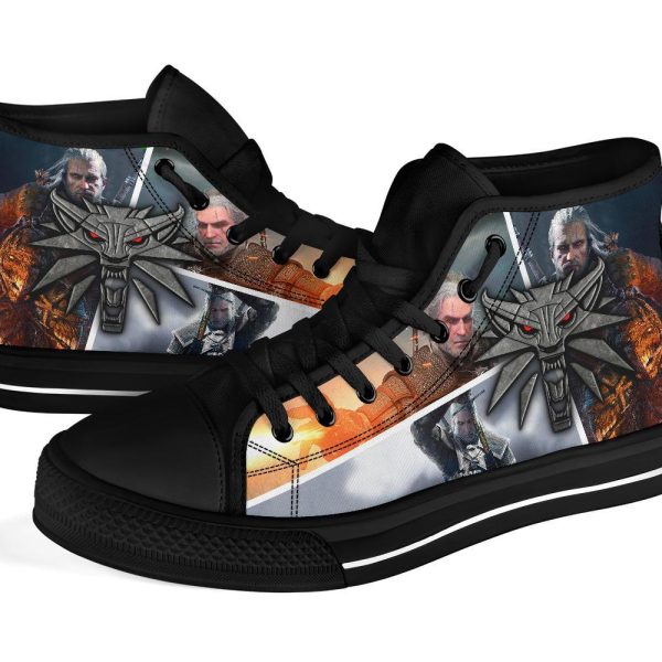 The Witcher Sneakers Wolf Charm High Top Shoes Custom-Gearsnkrs