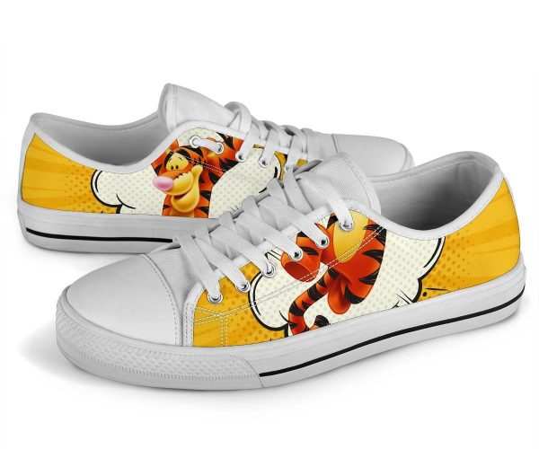 Tigger Sneakers Low Top Shoes Custom Idea Pt20-Gearsnkrs