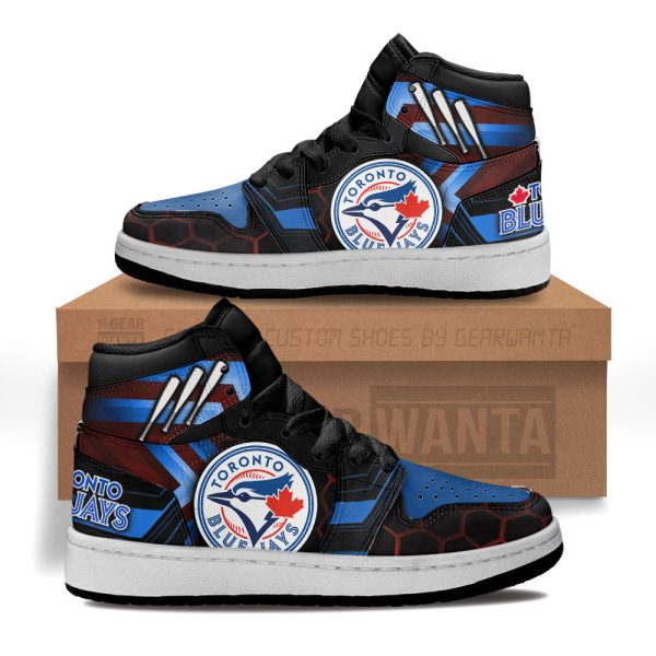 Toronto Blue Jays Football Team Kid Sneakers Custom For Kids 1 - Perfectivy